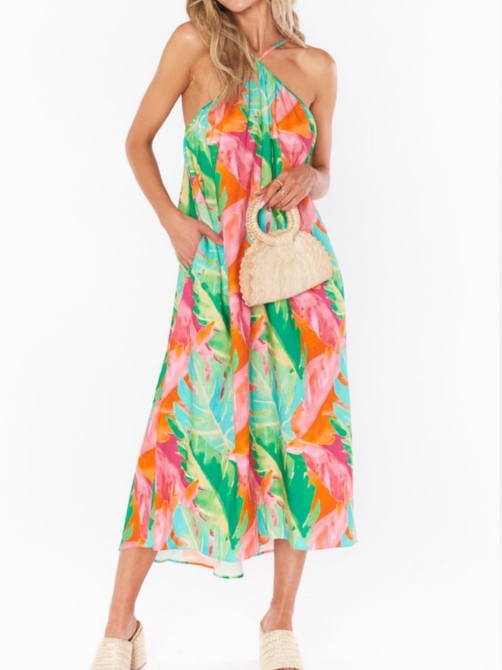Show me your mumu Lexington Midi Dress ~ Tropics Palm